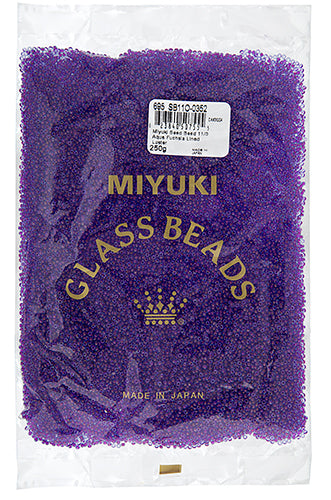 Miyuki Seed Beads Aqua Fuchsia Lined Luster 250g