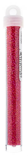 Miyuki Seed Bead 11/0 Light Cranberry AB Lined-Dyed - 22g Vials