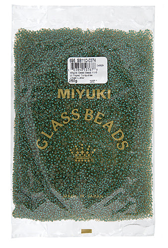 Miyuki Seed Bead 11/0 Light Topaz Turquoise Lined Luster 250g