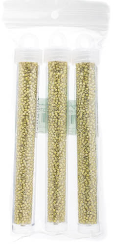 Miyuki Seed Bead 11/0 Crystal Light Olivine Lined Luster - 22g Vials