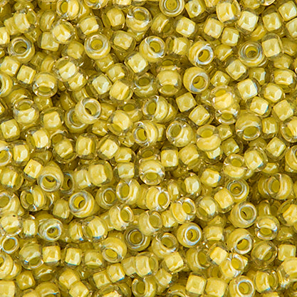 Miyuki Seed Bead 11/0 Crystal Light Olivine Lined Luster - 22g Vials