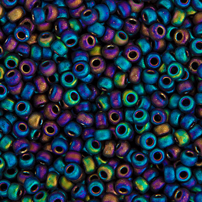 Miyuki Seed Beads Opaque Black/Grey AB Matte - 22g Vials