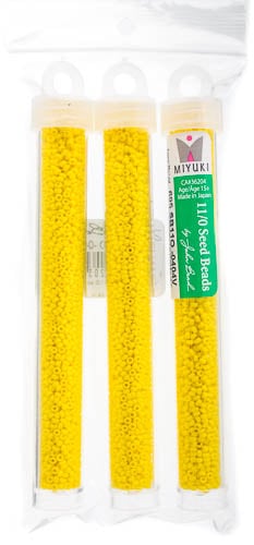 Miyuki Seed Beads Opaque Yellow - 22g Vials