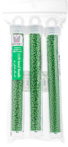 Miyuki Seed Bead Opaque Green Pea - 22g Vials