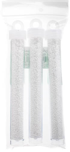 Miyuki Seed Beads White Pearl Opaque Luster - 22g Vials