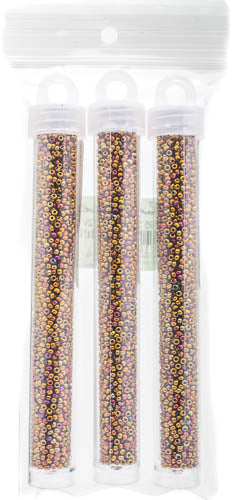 Miyuki Seed Beads Light Bronze Iris/AB Metallic - 22g Vials