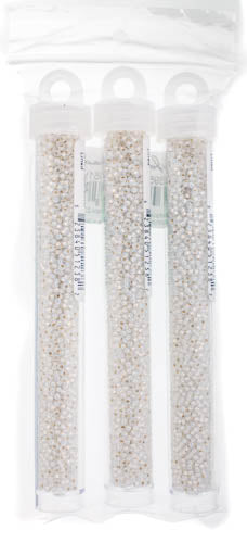 Miyuki Seed Beads White Opal Silver Lined - 22g Vials