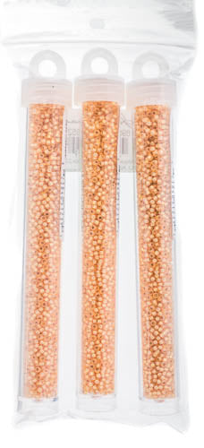 Miyuki Seed Bead 11/0 Light Apricot Silver Lined Dyed Alabaster - 22g Vials