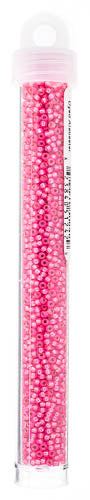 Miyuki Seed Bead 11/0 Medium Rose Silver Lined Opal Dyed Alabaster - 22g Vials