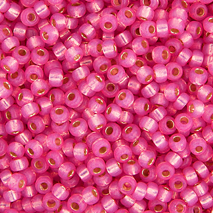 Miyuki Seed Bead 11/0 Medium Rose Silver Lined Opal Dyed Alabaster - 22g Vials