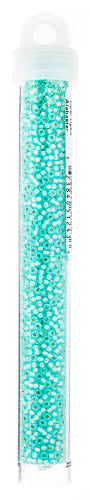 Miyuki Seed Beads Aqua Green Opal Dyed Alabaster Silver Lined - 22g Vials
