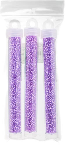 Miyuki Seed Bead Lilac Opal Dyed Alabaster Silver Lined - 22g Vials