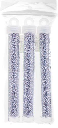 Miyuki Seed Bead 11/0 Smoke Grey Silverlined Opal Dyed Alabaster - 22g Vials