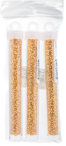 Miyuki Seed Bead 11/0 Light Topaz Siver Lined Dyed Alabaster - 22g Vials