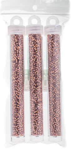 Miyuki Seed Beads Rose Bronze Silver Lined Dyed Alabaster - 22g Vials