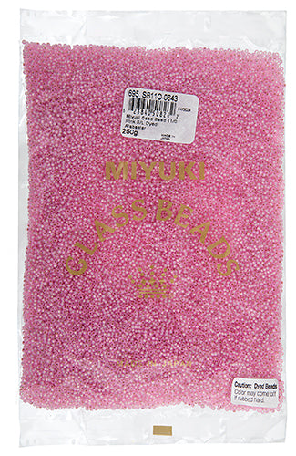 Miyuki Seed Beads Pink Dyed Alabaster Silver Lined 250g