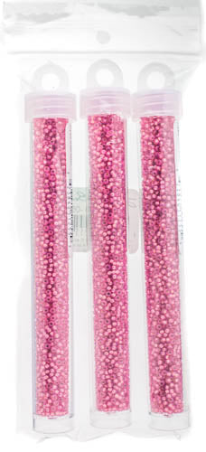 Miyuki Seed Beads Dark Rose Dyed Alabaster Silver Lined - 22g Vials