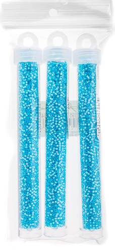 Miyuki Seed Bead 11/0 Aqua Silver Lined Dyed Alabaster - 22g Vials