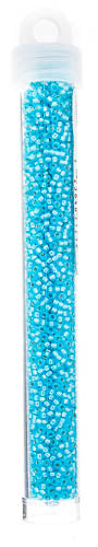 Miyuki Seed Bead 11/0 Aqua Silver Lined Dyed Alabaster - 22g Vials