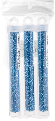 Miyuki Seed Bead Denim Blue Dyed Alabaster Silver Lined - 22g Vials