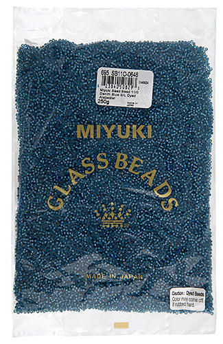 Miyuki Seed Bead Denim Blue Dyed Alabaster Silver Lined 250g