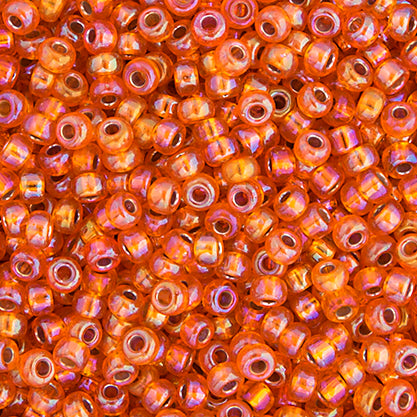 Miyuki Seed Bead 11/0 Light Orange Silver Lined AB - 22g Vials