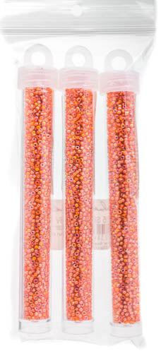Miyuki Seed Bead 11/0 Light Orange Silver Lined AB - 22g Vials
