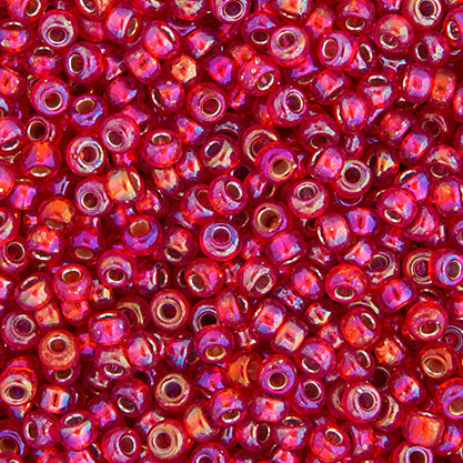 Miyuki Seed Bead 11/0 Flame Red Silver Lined AB - 22g Vials