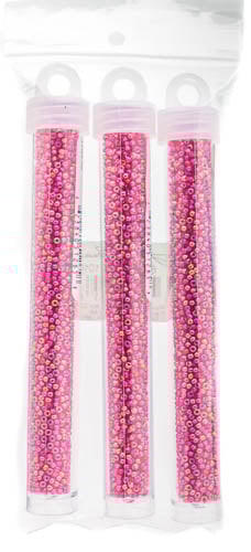 Miyuki Seed Bead 11/0 Flame Red Silver Lined AB - 22g Vials