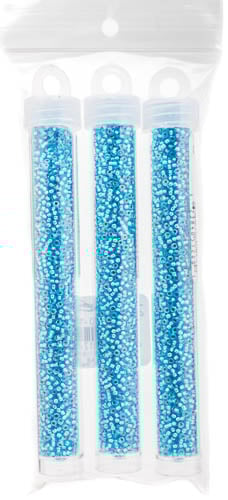 Miyuki Seed Bead 11/0 Aqua Silver Lined AB - 22g Vials