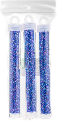 Miyuki Seed Bead 11/0 Cobalt Silver Lined AB - 22g Vials