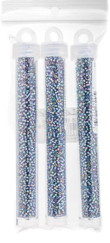 Miyuki Seed Bead 11/0 Grey Silver Lined AB - 22g Vials