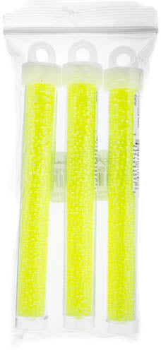 Miyuki Seed Bead 11/0 Color Lined Chartreuse Luminous Neon Color - 22g Vials