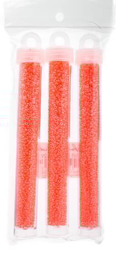 Miyuki Seed Bead 11/0 Color Lined Flamingo Luminous Neon Color - 22g Vials