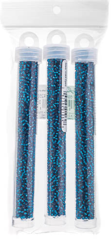 Miyuki Seed Beads Dyed Blue Zircon Silver Lined - 22g Vials