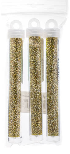 Miyuki Seed Beads Transparent Golden Olive Luster - 22g Vials