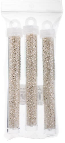 Miyuki Seed Bead 11/0 Crystal Silver Lined Semi-frosted - 22g Vials