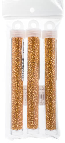 Miyuki Seed Bead 11/0 Gold Silver Lined Semi-frosted - 22g Vials