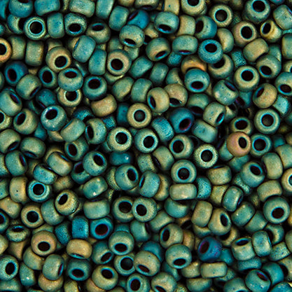 Miyuki Seed Beads Green AB Matte Metallic - 22g Vials