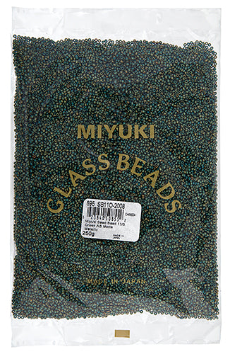 Miyuki Seed Beads Green AB Matte Metallic 250g