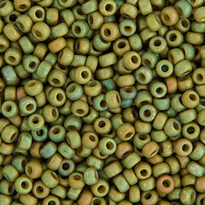 Miyuki Seed Bead 11/0 Light Olive Opaque Matte Luster - 22g Vials
