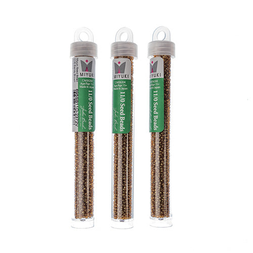 Miyuki Seed Beads Sandy Brown Opaque - 22g Vials