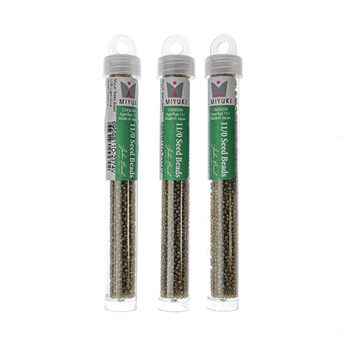 Miyuki Seed Beads Light Olive Green Opaque - 22g Vials