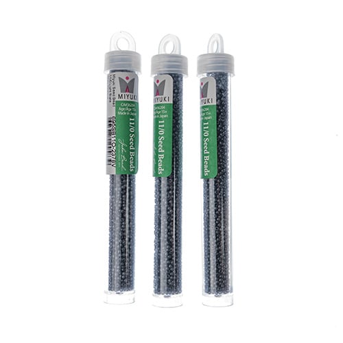 Miyuki Seed Beads Light Slate Grey Opaque - 22g Vials