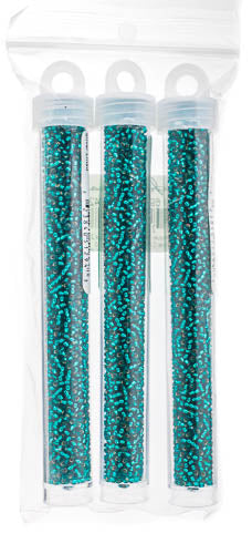 Miyuki Seed Bead 11/0 Teal Caribbean Silver Lined - 22g Vials