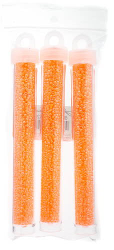 Miyuki Seed Bead 11/0 Color Lined Orange Luminous Neon Color - 22g Vials
