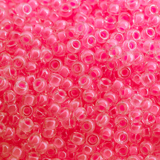 Miyuki Seed Bead 11/0 Color Lined Pink Luminous Neon Color - 22g Vials