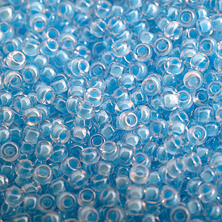 Miyuki Seed Bead 11/0 Color Lined Light Blue Luminous Neon Color - 22g Vials