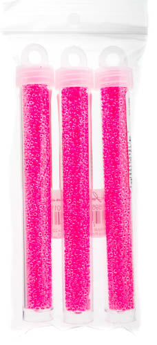 Miyuki Seed Bead 11/0 Color Lined Hot Pink Luminous Neon Color - 22g Vials