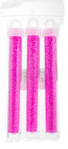 Miyuki Seed Bead 11/0 Color Lined Fuchsia Luminous Neon Color - 22g Vials